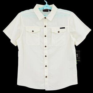 Free Country Men's White Ivory Expedition Shirt Sz M  Nylon Moisture Wicking NWT